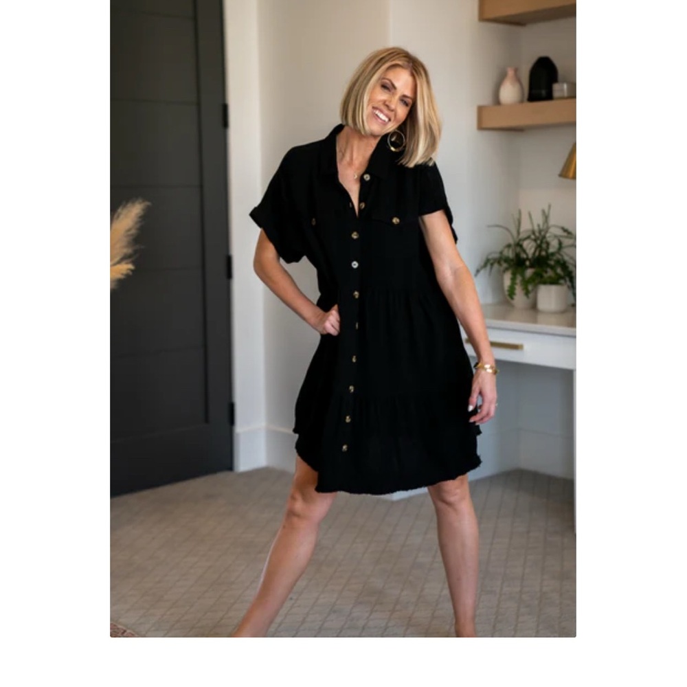 Black Button-Up Dress